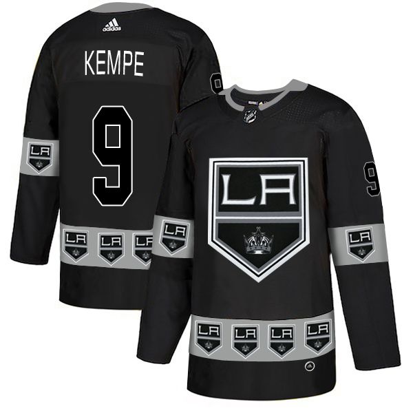 Men Los Angeles Kings #9 Kempoe Black Adidas Fashion NHL Jersey